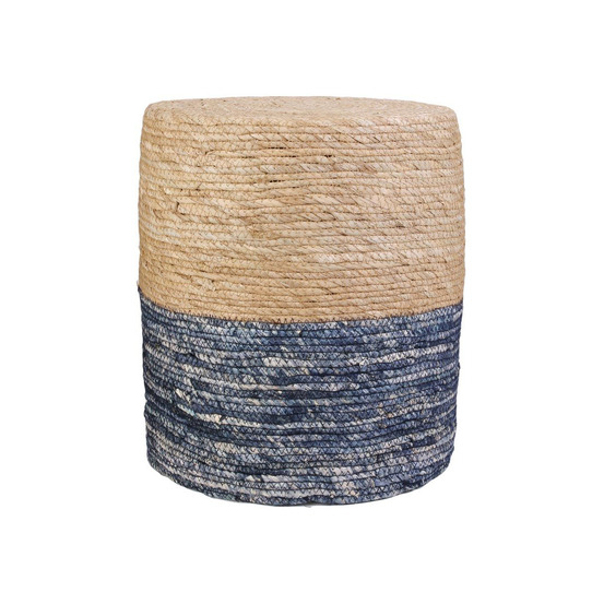 Pouf jonc de mer blue lagoon
