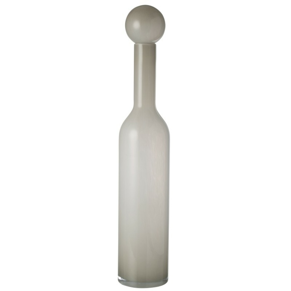 Vase bouteille en verre blanc 14x14x75 cm