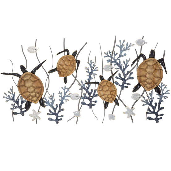 Décoration murale en métal turtle 132.7 x 5.7 x 69.9 cm