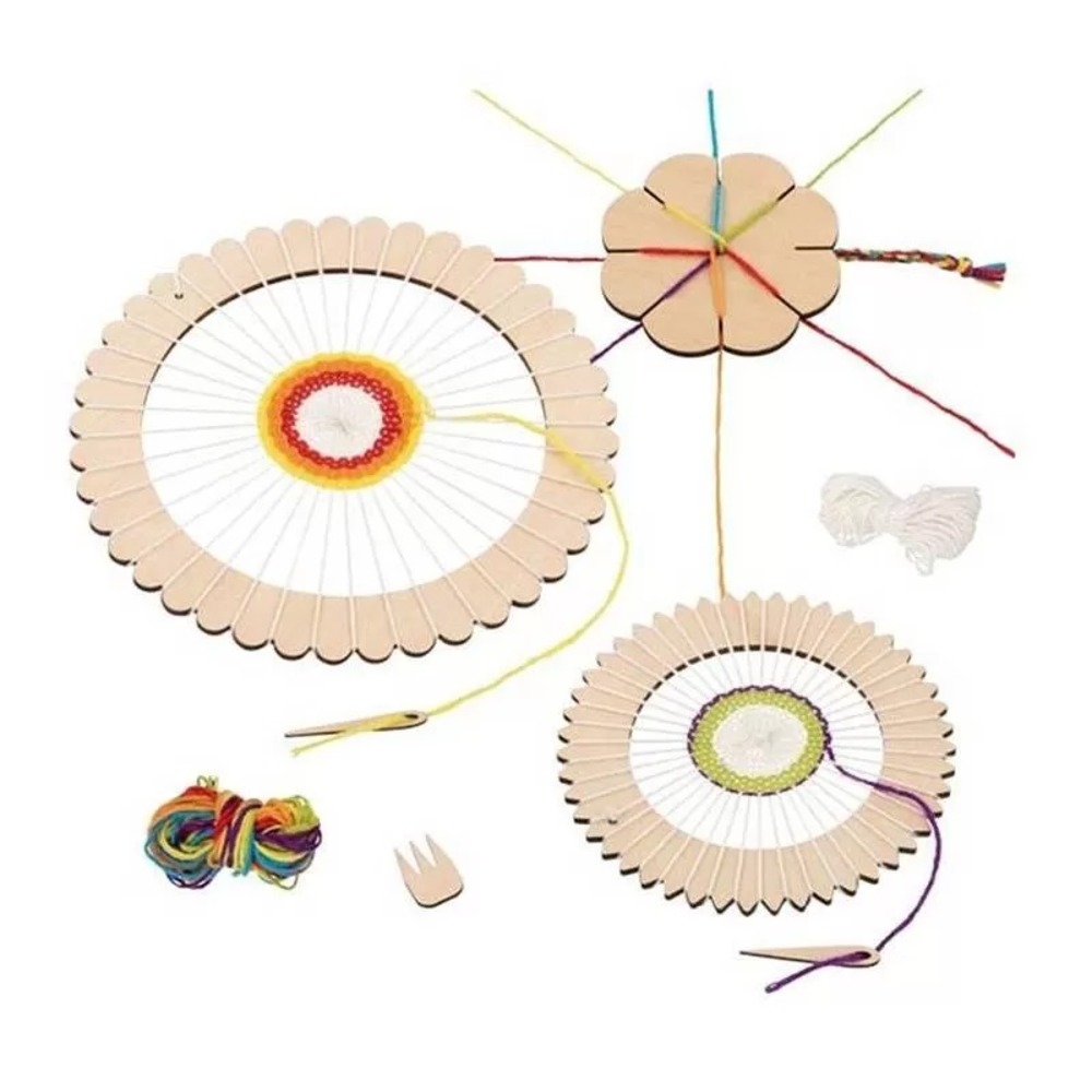 Métier à tisser rond et fleur à tresser