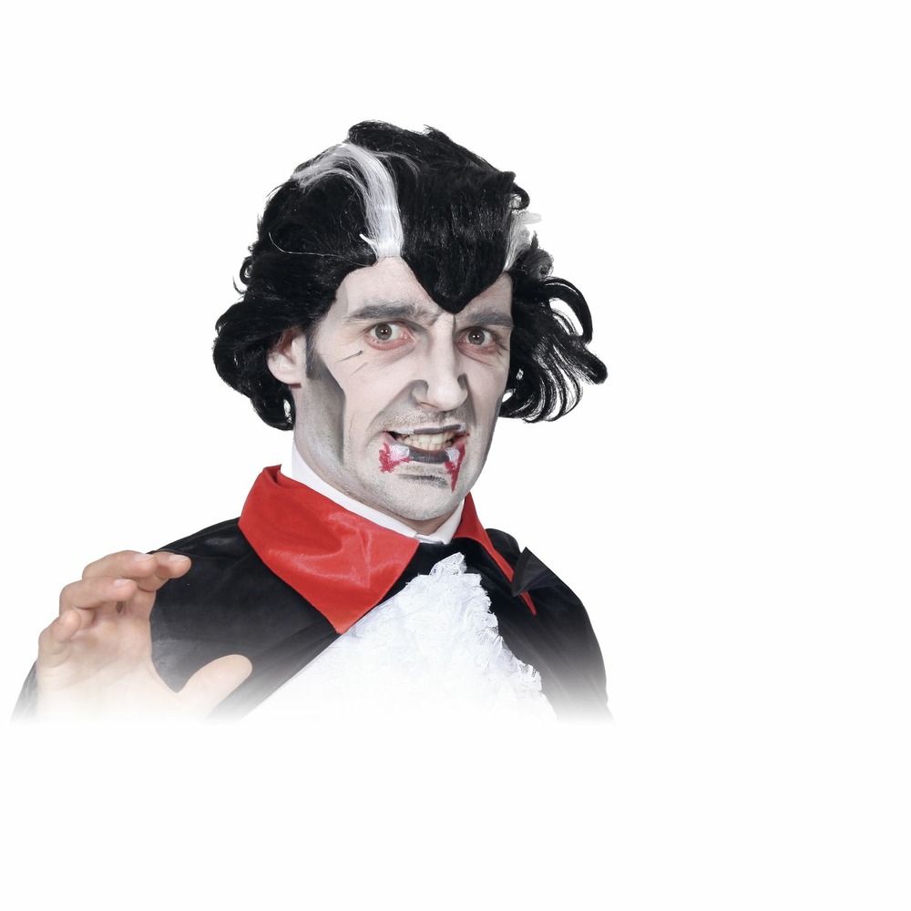 Déguisement d'halloween - perruque homme vampire - noir et blanc