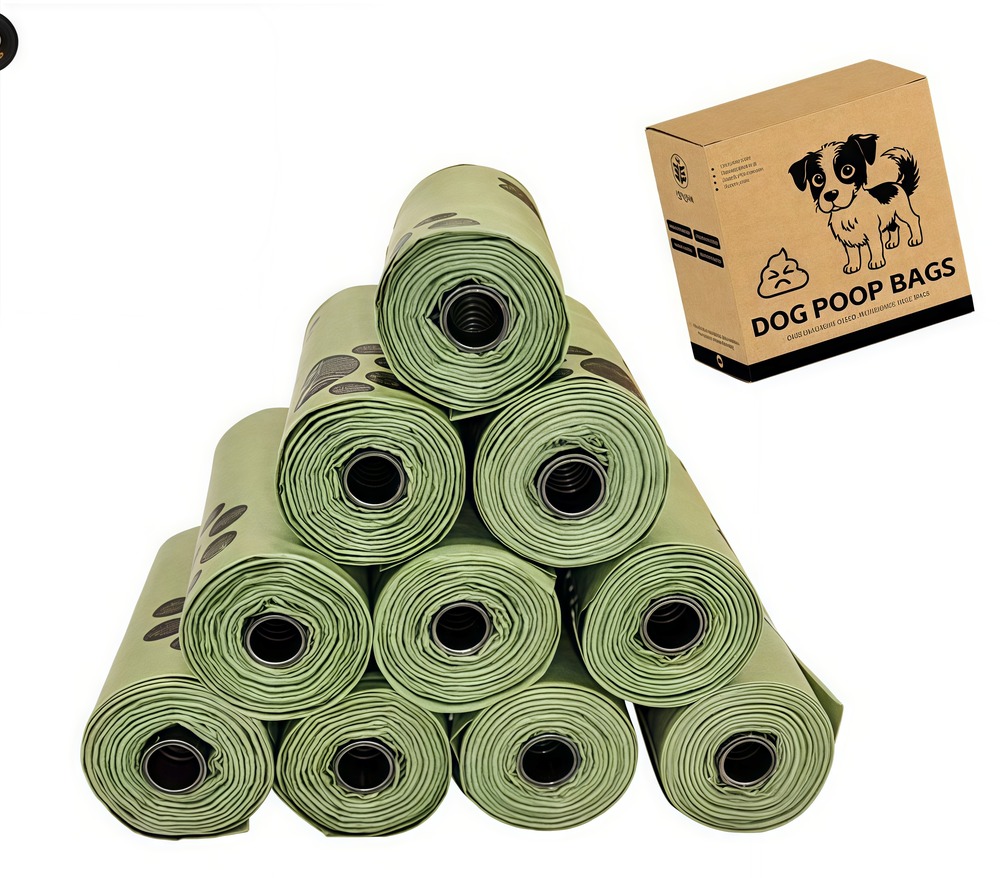 Distributeur de sacs à crottes pour chiens - plastique biodégradable, boîte de 12