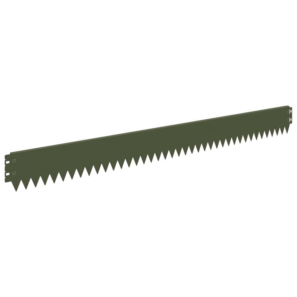 Bordure de pelouse 20 pc 103 x 10 cm acier vert olive