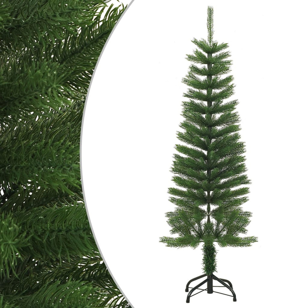 Sapin de noël artificiel mince avec support 120 cm pe