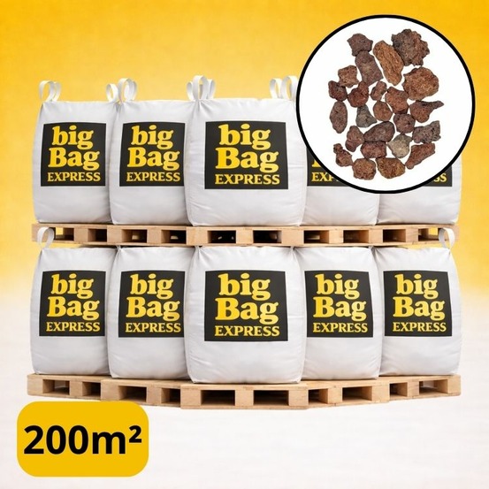 Pack 10 x big bag de 1m3 (+/- 200m²) gravier pouzzolane rouge / noir 12/20 mm - livraison standard