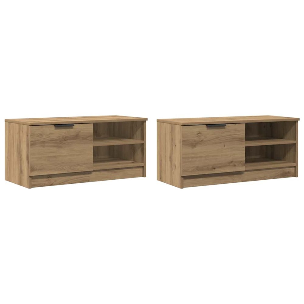 Meubles tv 2 pcs chêne artisanal 80x35x36,5cm bois d'ingénierie