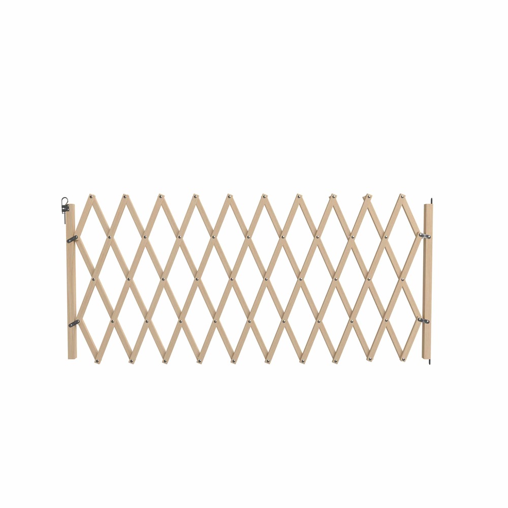 Barrière rétractable stop'max pour animaux - hauteur 83 cm, largeur ajustable de 60 à 230 cm, bois fsc