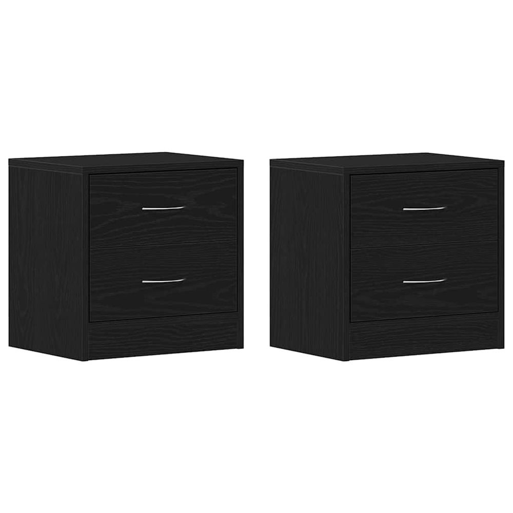 Tables de chevet 2pcs chêne noir 40x30x40cm bois d'ingénierie