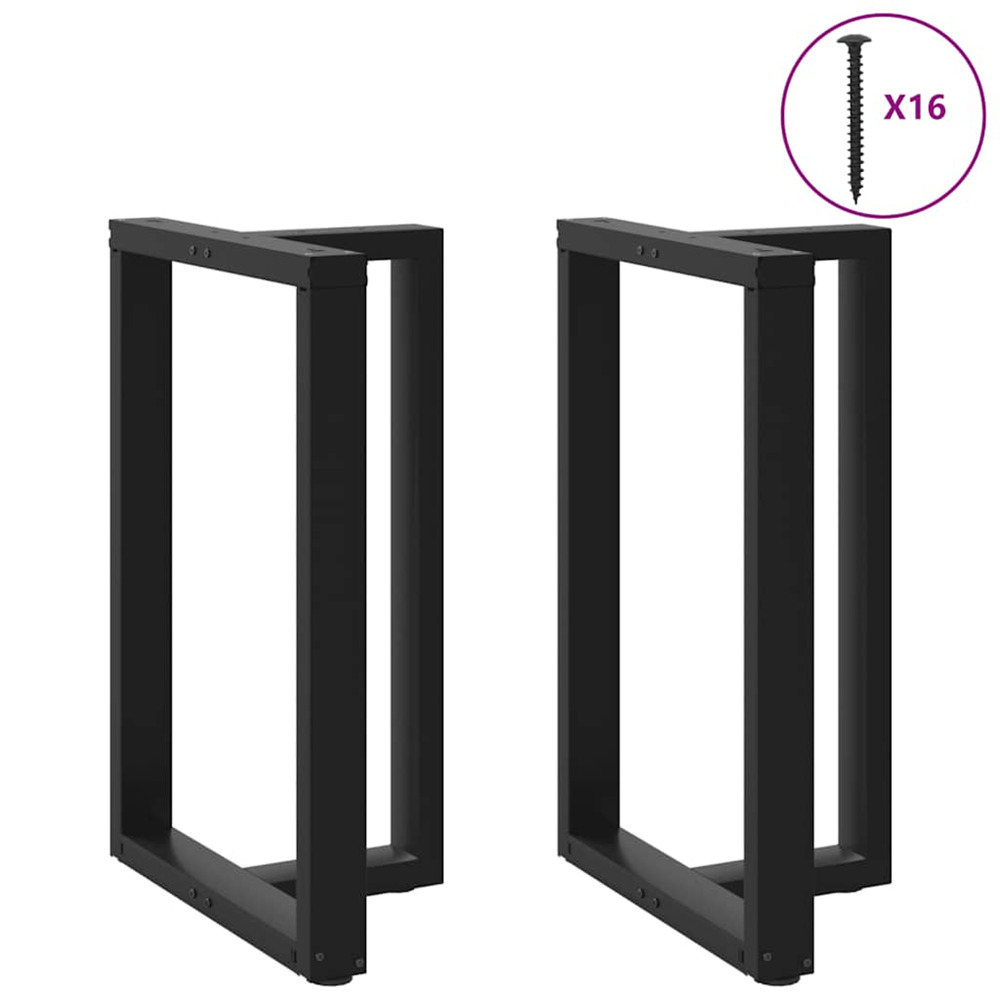 Pieds de table de bar en t, 2 pièces, noir, 60 x 35 x (90-91) cm, acier
