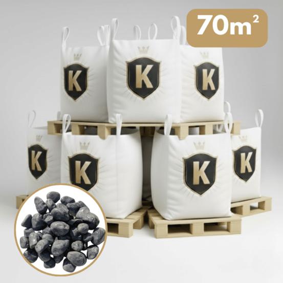 Galet marbre gris anthracite 40/60 mm – pack 7 big bag +/- 1,5t – 70 m²