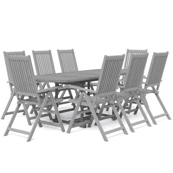 Ensemble à manger de jardin 9 pcs bois d'acacia solide