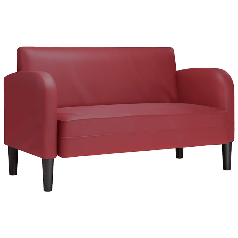 Canapé causeuse rouge bordeaux 110 cm similicuir