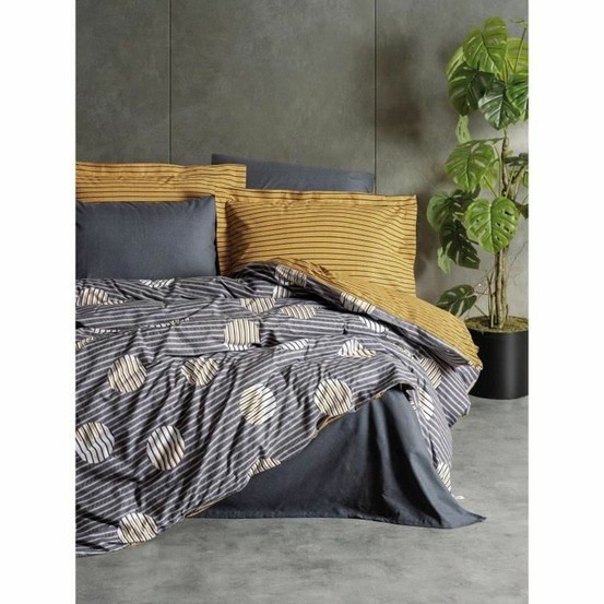 Parure de lit - housse de couette 220 x 240 + 2 taies d'oreiller 60 x 60 coton renforcé - gris
