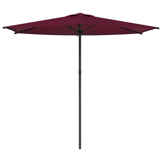 Parasol de jardin 270 x 270 cm polyester rectangulaire bordeaux