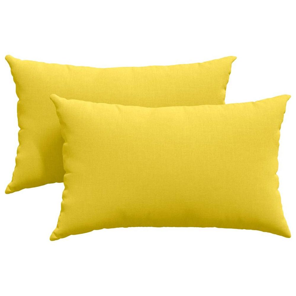 Coussins de canapé 2 pc tissu jaune clair 50 x 30 cm