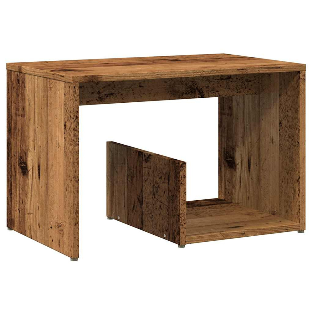 Table d'appoint vieux bois 59x36x38 cm bois d'ingénierie