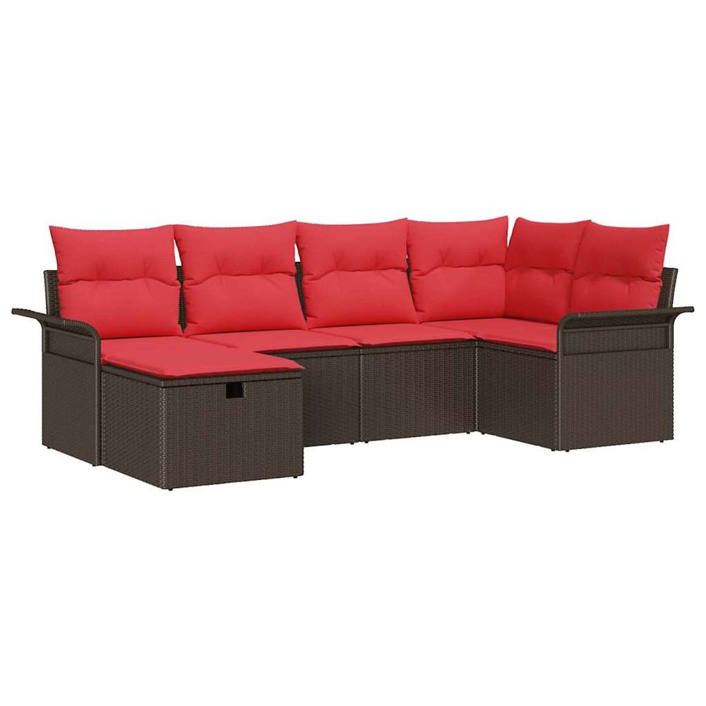 Ensemble de canapé de jardin 6 pc poly rotin