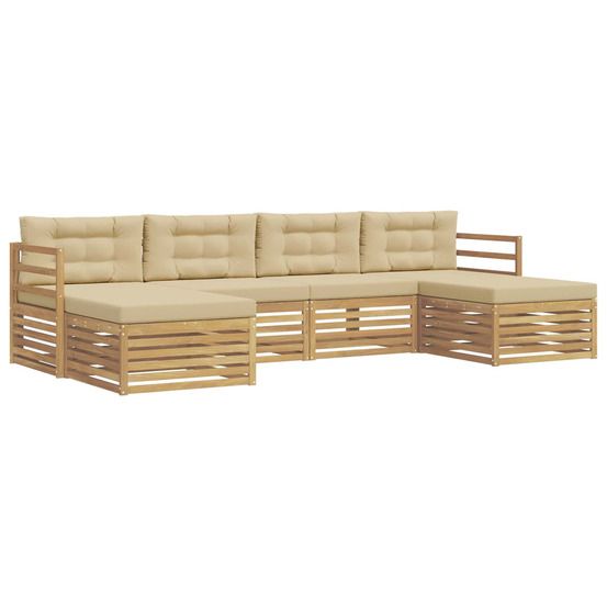 Ensemble de canapés d'extérieur 6 pc blanc et beige