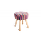Tabouret, pouf et repose-pieds tissu multicolore chiné 34x34x38cm- meuble de salon
