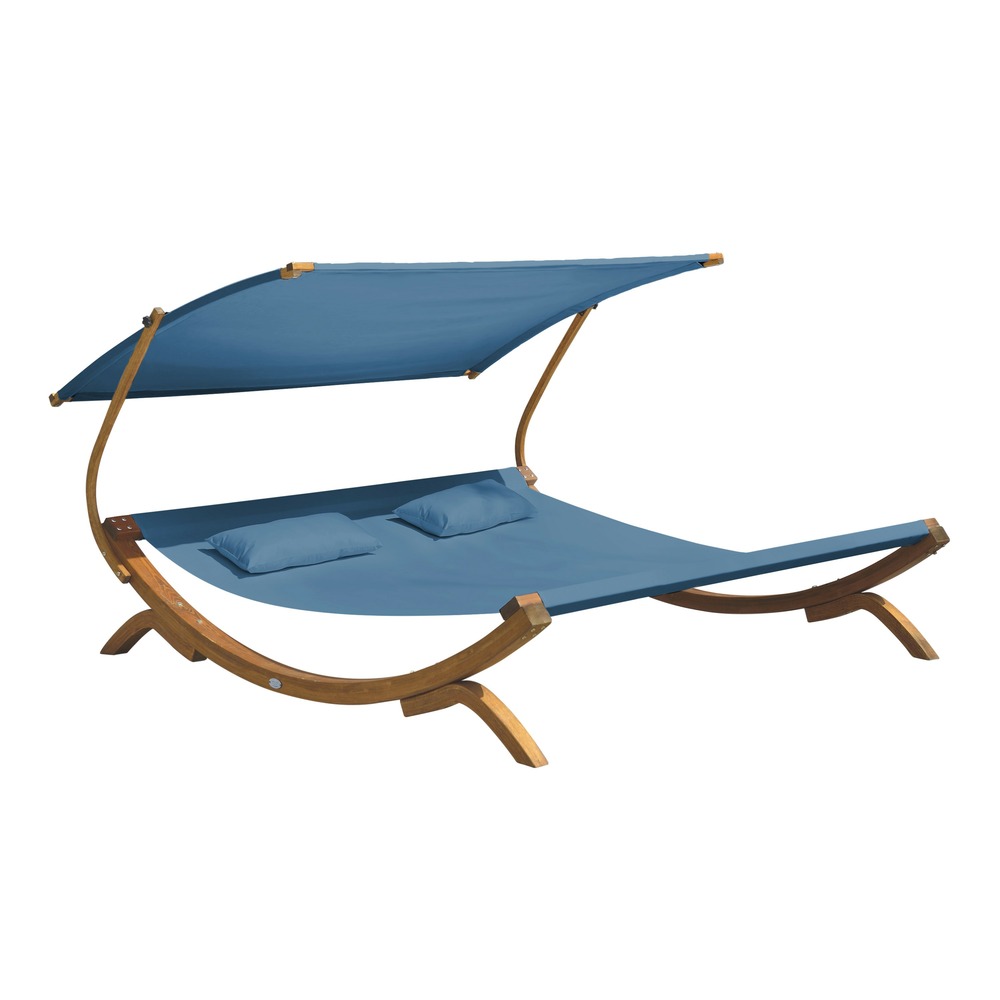Chaise longue de jardin axi mallorca en bois pour 2 personnes