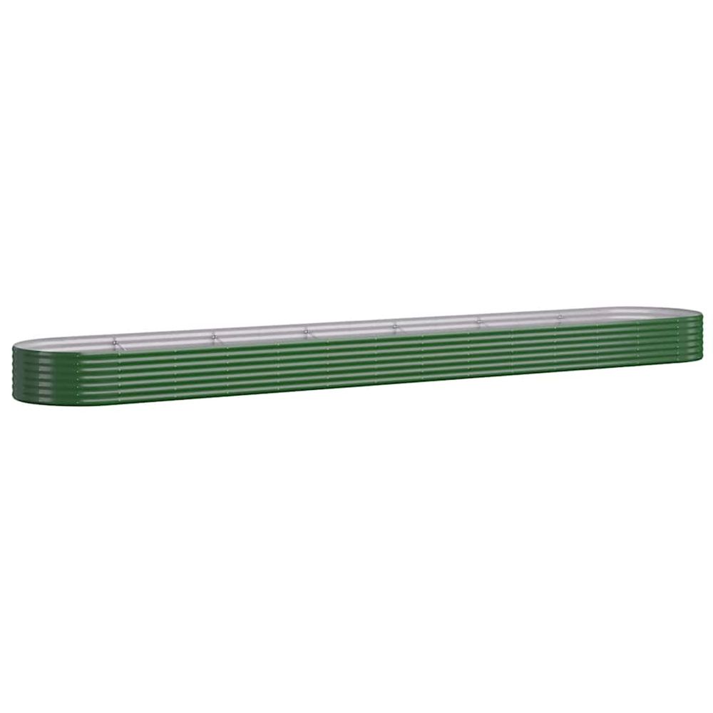 Lit surélevé de jardin acier galvanisé 544x100x36cm vert