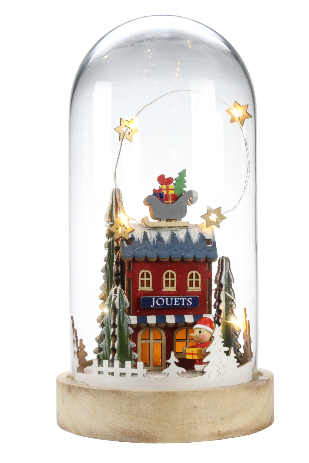 Cloche verre petite boutique led