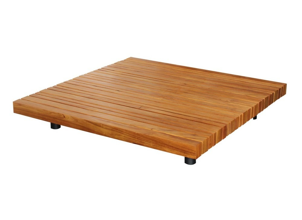 Table basse de jardin icon, carrée teck fsc - teck 120x120x20 cm