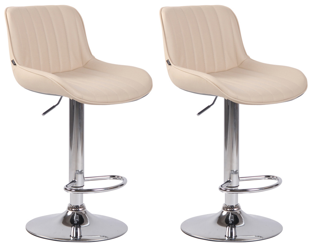 Lot de 2 tabourets de bar lentini simili cuir chromé
