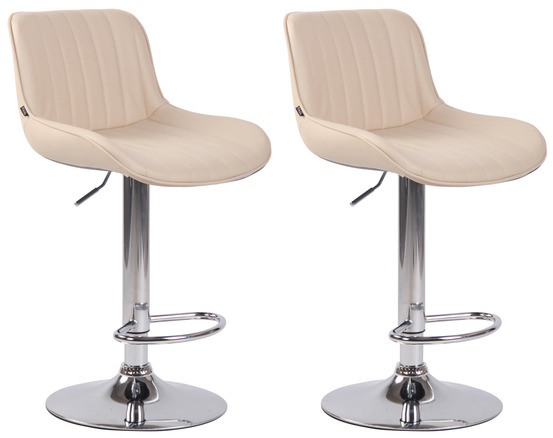 Lot de 2 tabourets de bar lentini simili cuir chromé
