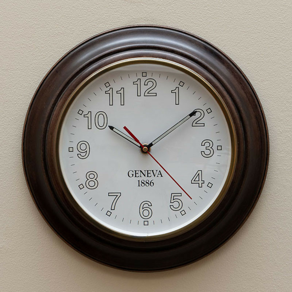 Horloge murale bois foncé manguier 28cm