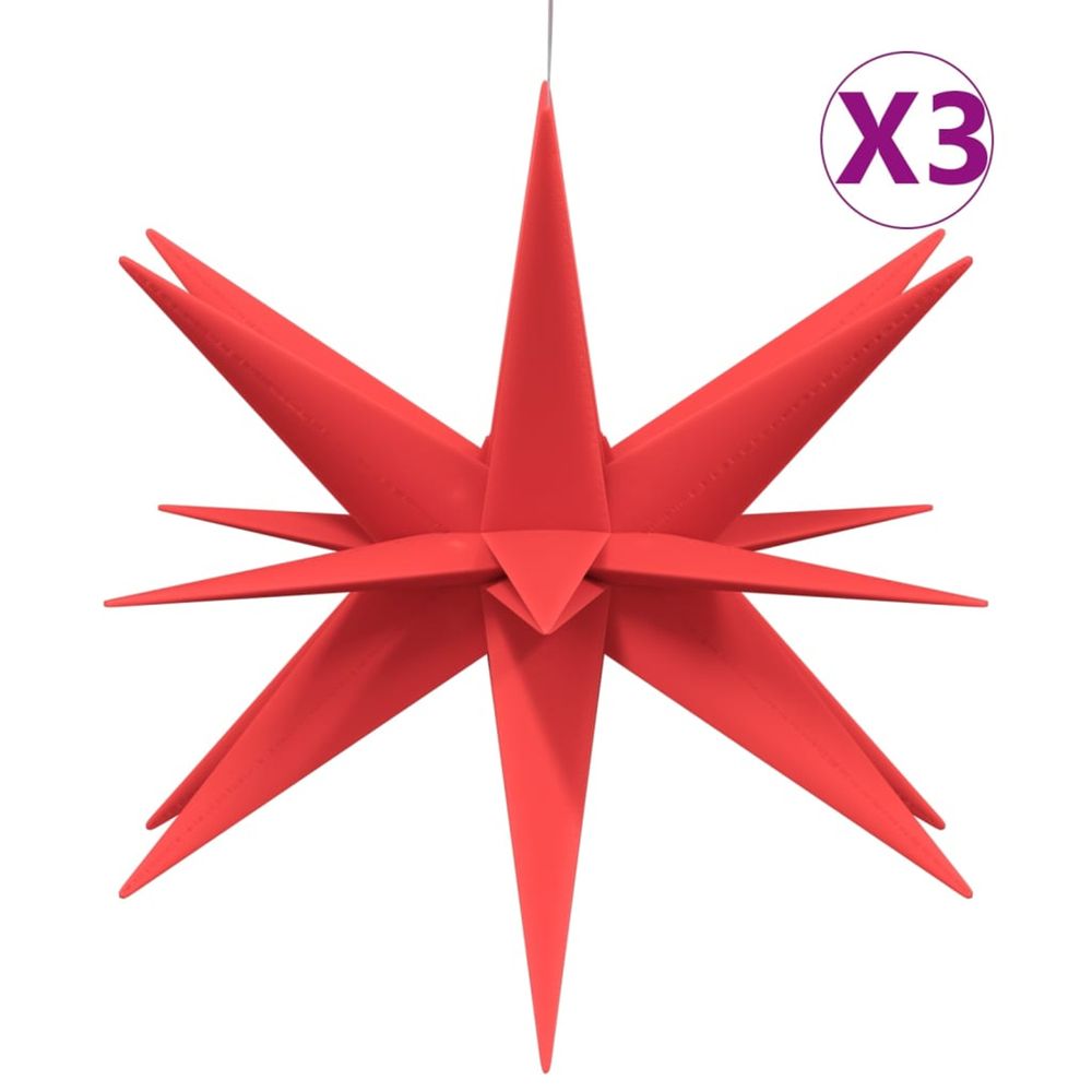 Lumières de noël avec led 3 pcs pliable rouge 57 cm