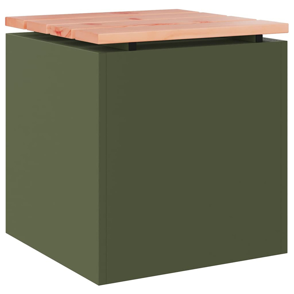 Banc de jardin vert olive 40 x 40 x 43 cm acier