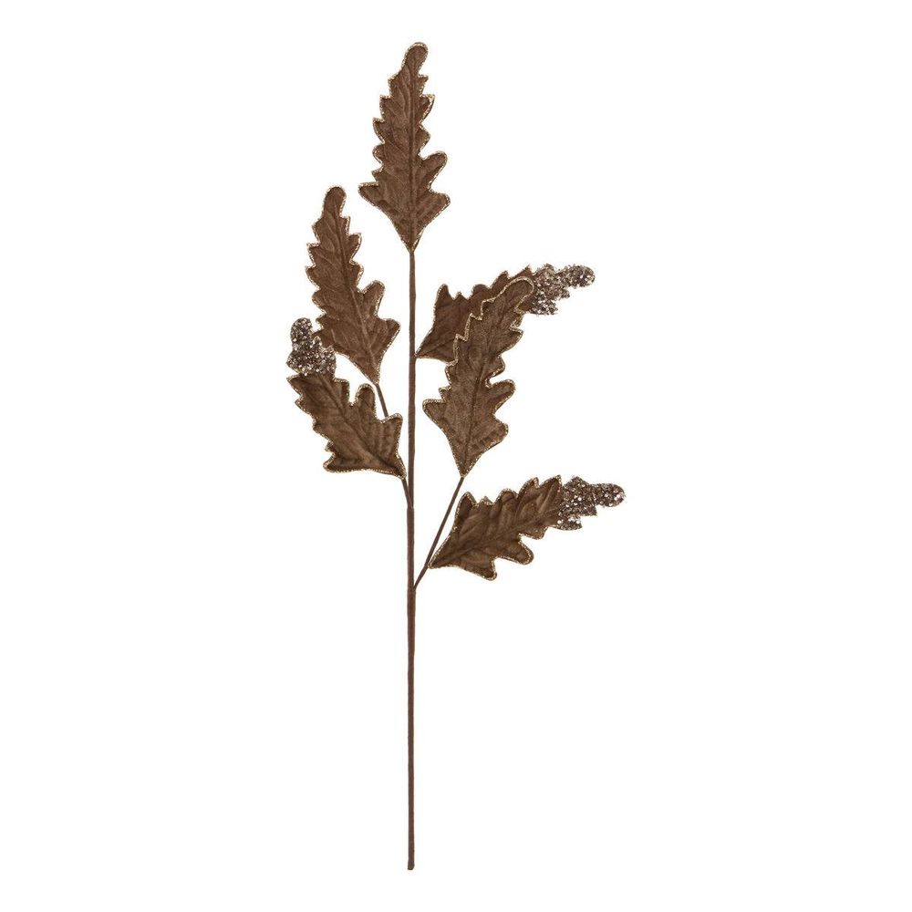Branche décorative feuilles de chêne marron et or h. 80 cm