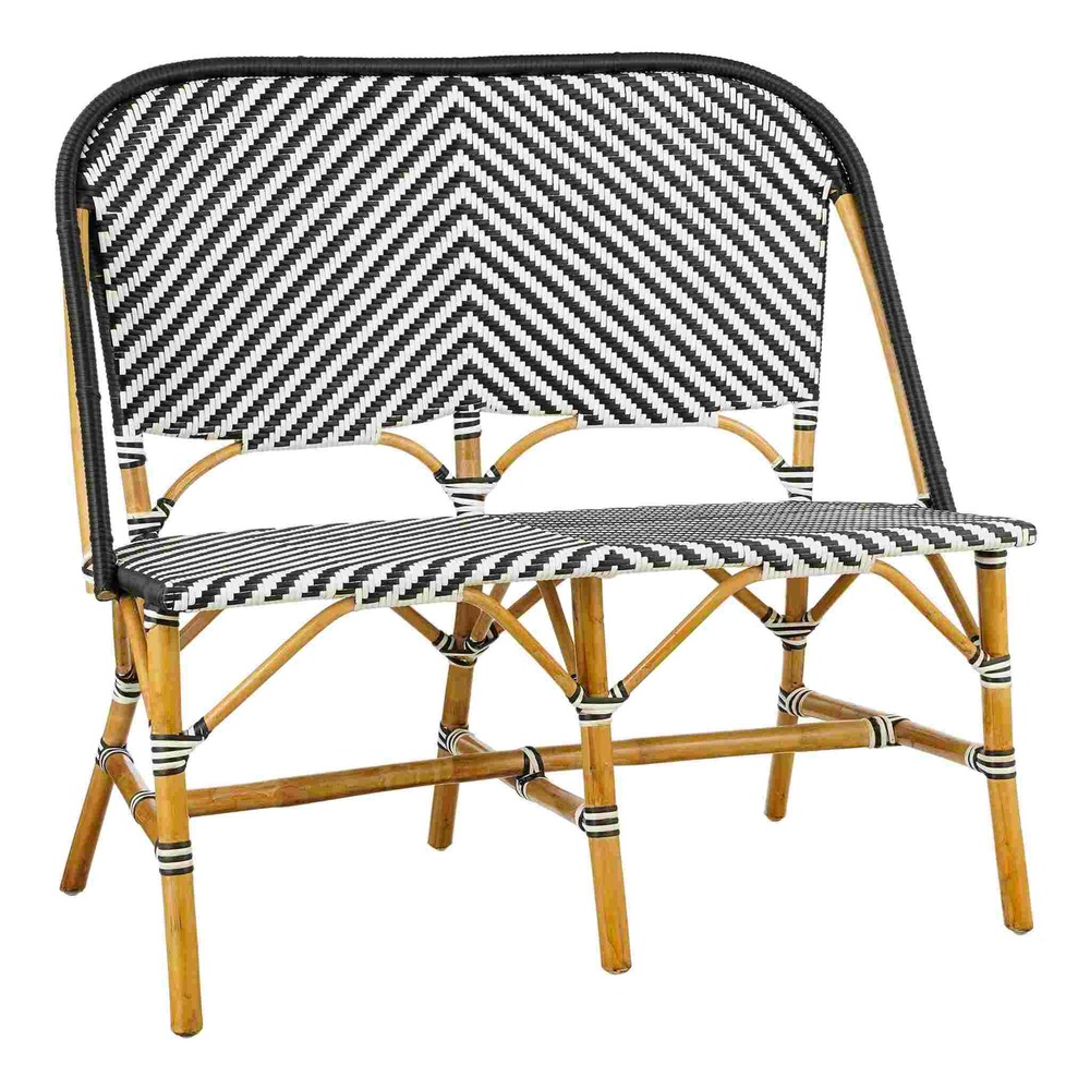 Mica decorations chaise de jardin mandox - 98x60x93 cm - rotin - blanc