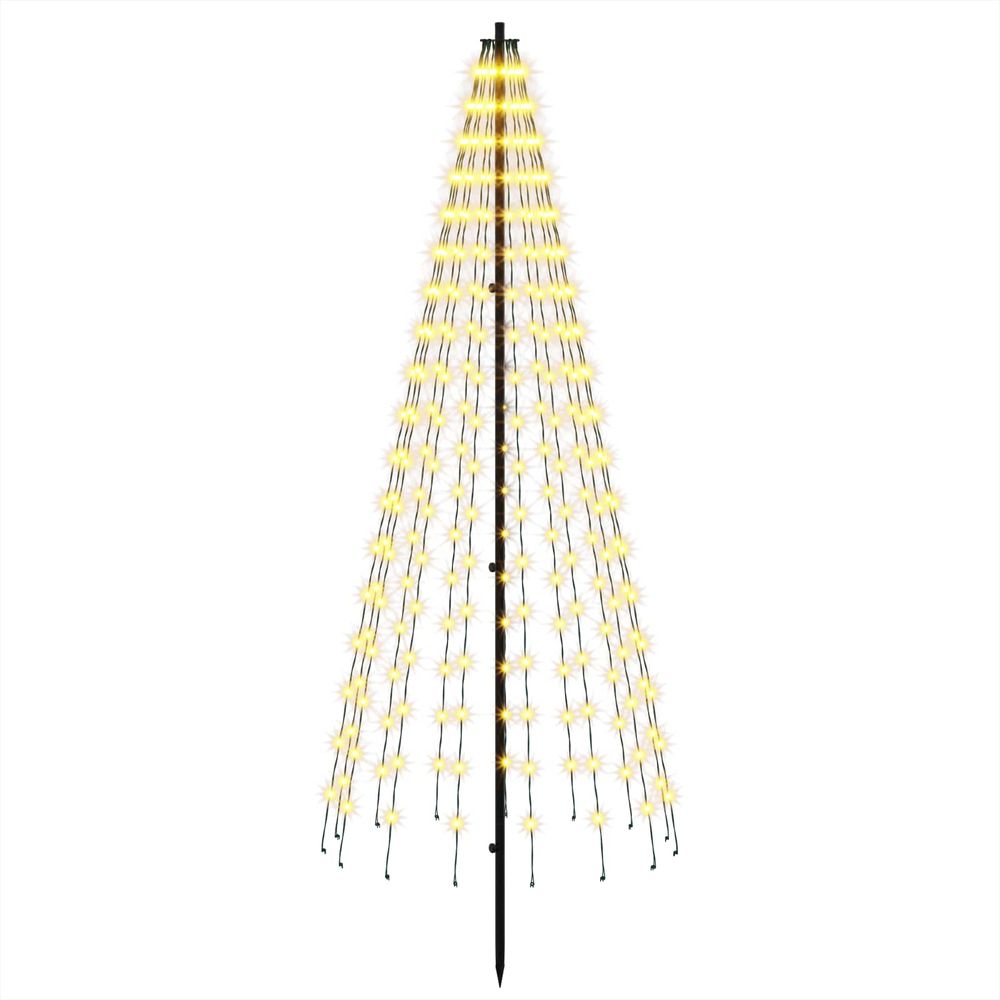 Arbre de noël led 165 cm 270 led blanc chaud fer noir