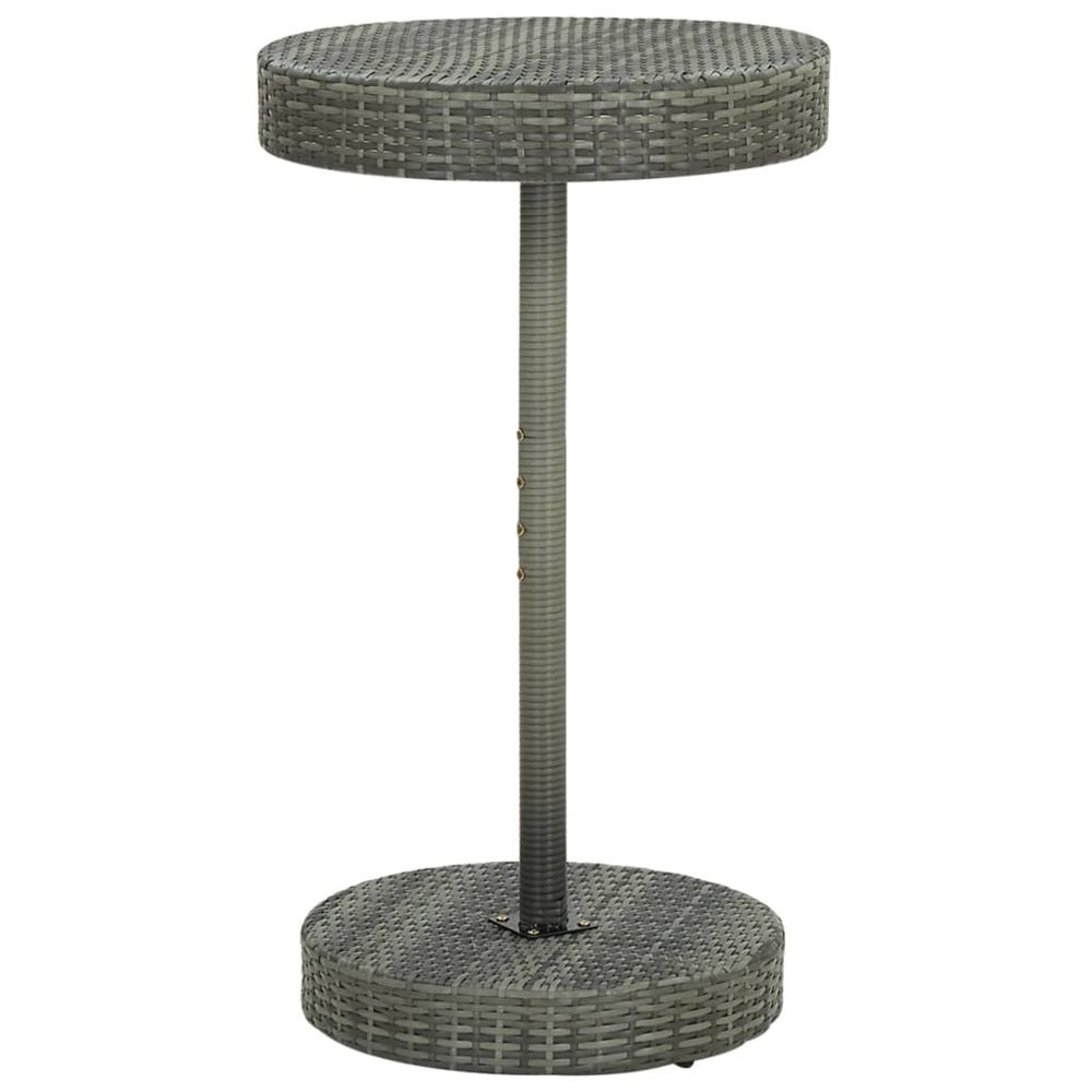 Table de jardin gris 60,5x106 cm résine tressée