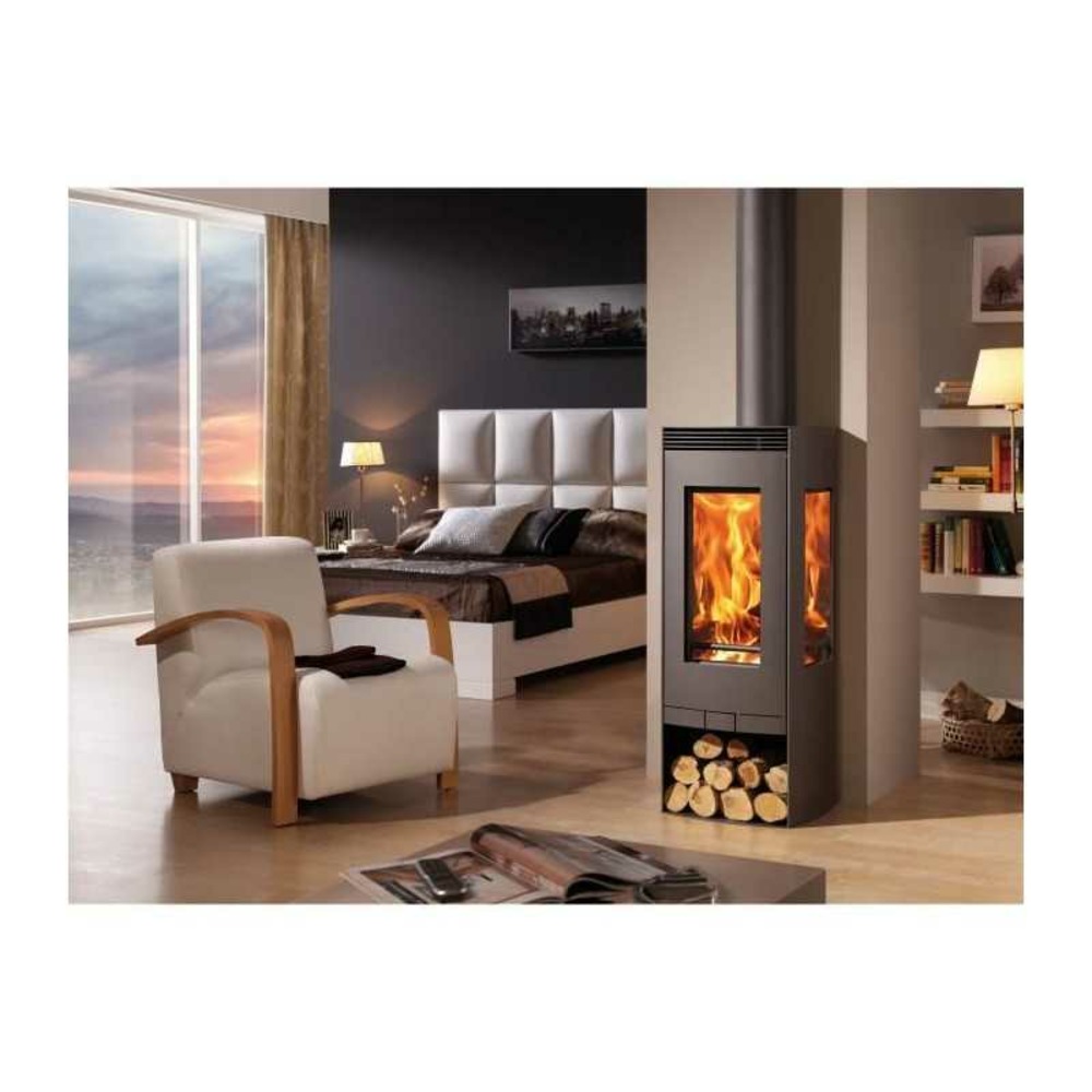 Poele a bois - panadero - alba ecodesign - 9,5 kw - bûches 50 cm