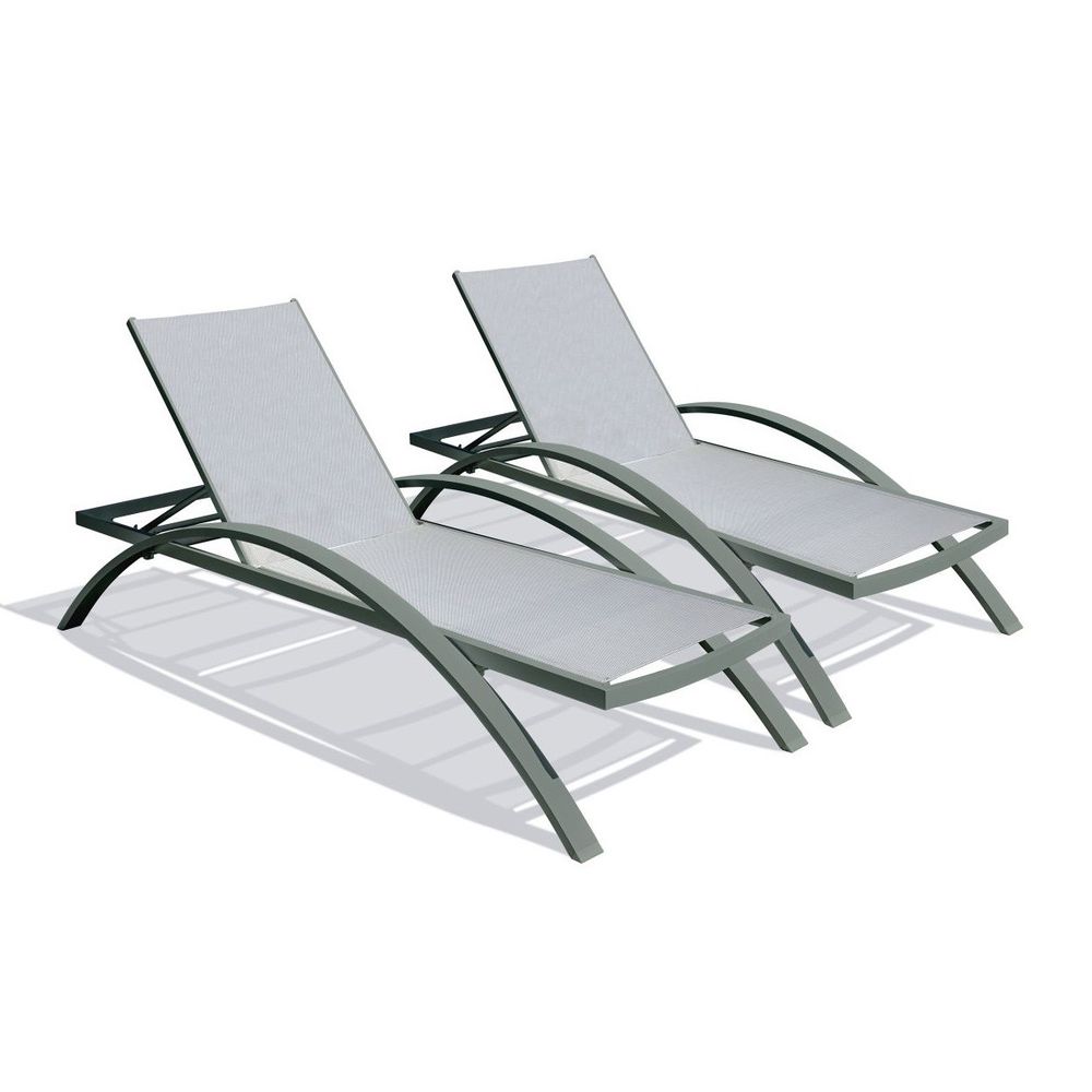 Lot de 2 bains de soleil empilables 