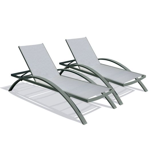 Lot de 2 bains de soleil empilables