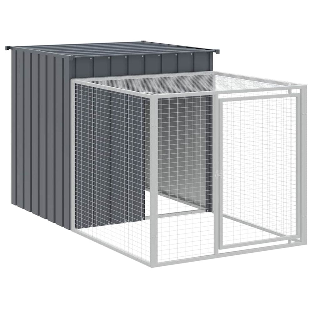 Cage à poulets avec enclos anthracite 110 x 201 x 110 cm acier galvanisé