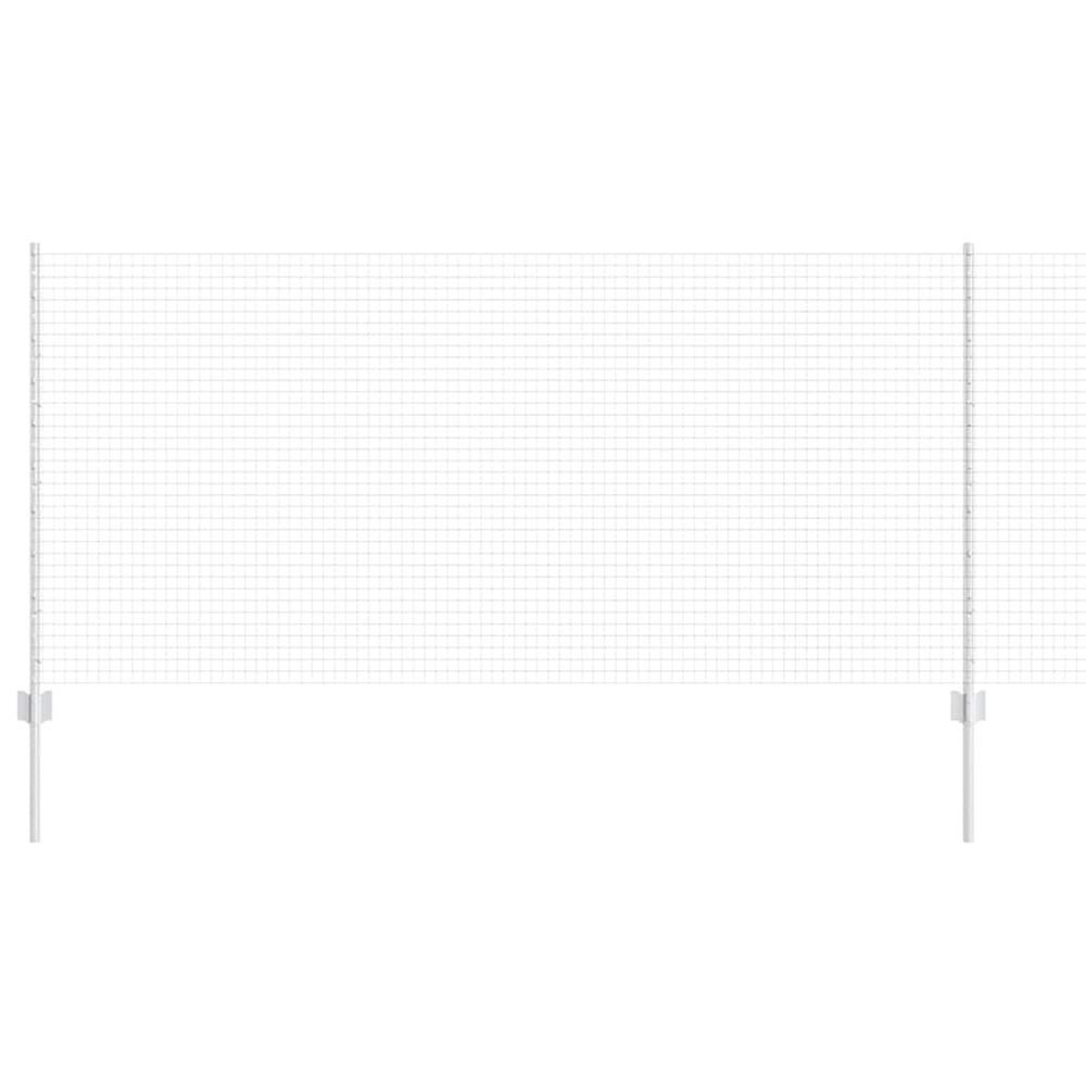 Clôture avec poteau argenté 1 x 25 m acier