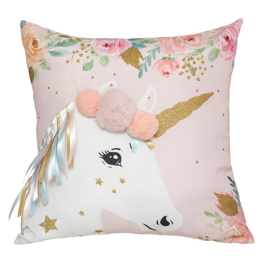 Coussin enfant licorne - 40x40 cm