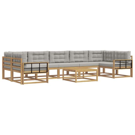Ensemble de canapés d'extérieur 6 pc blanc et gris clair