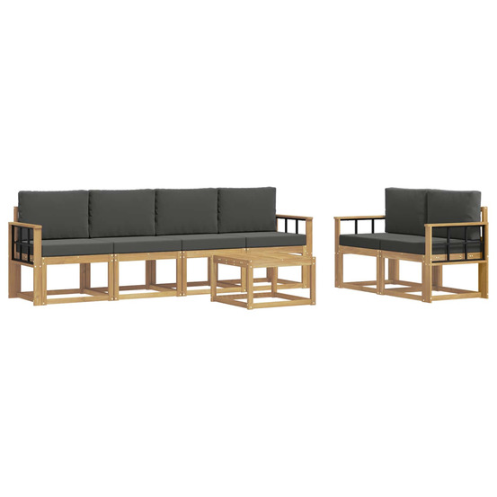 Ensemble de canapés d'extérieur 7 pcs blanc et anthracite