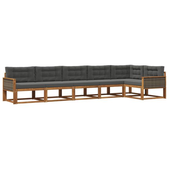 Ensemble de canapés d'extérieur 6 pc naturel et anthracite