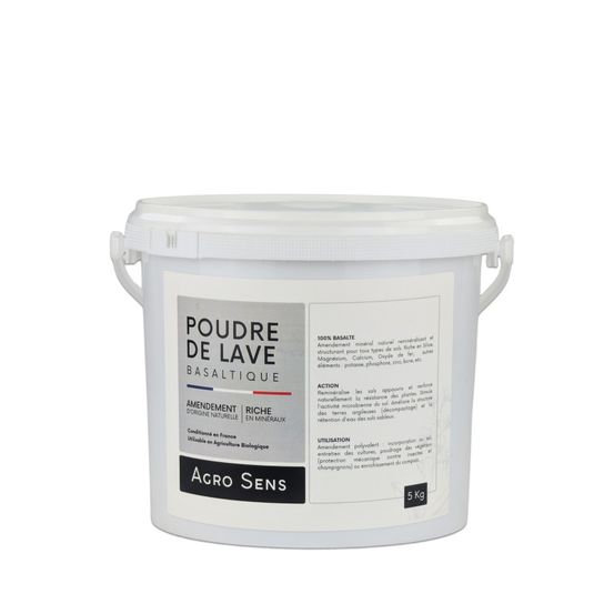 Poudre de lave basaltique - amendement minéral naturel - seau 5 kg