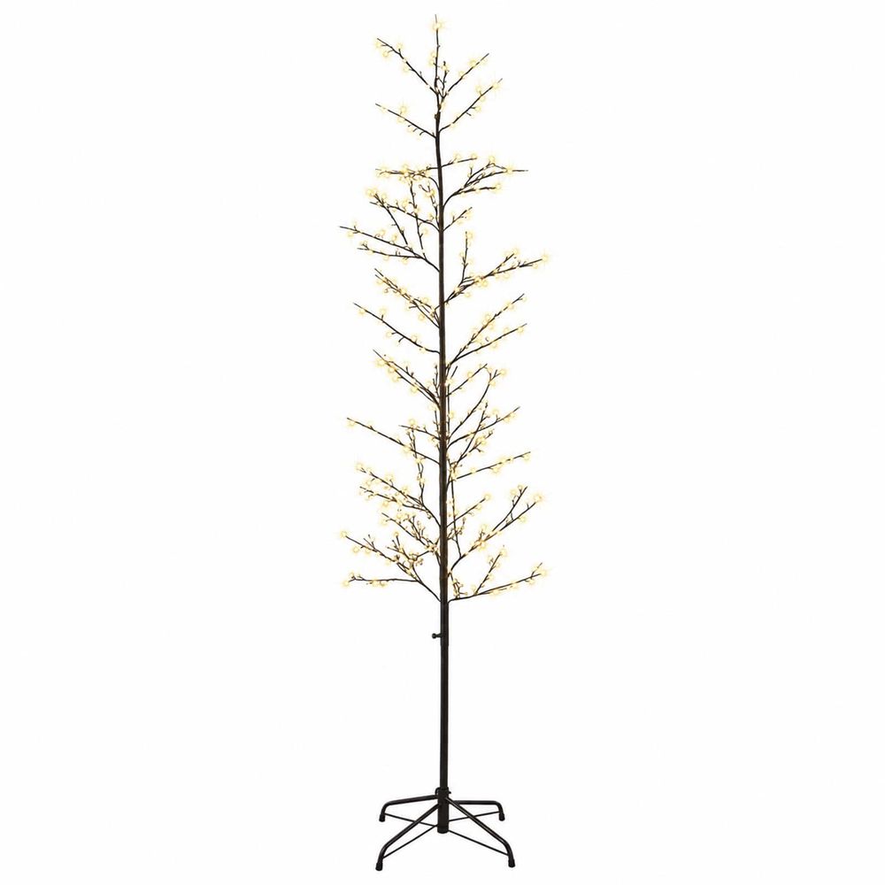 Petit sapin de noël bouleau noir 47 x 210 cm acier 567 led