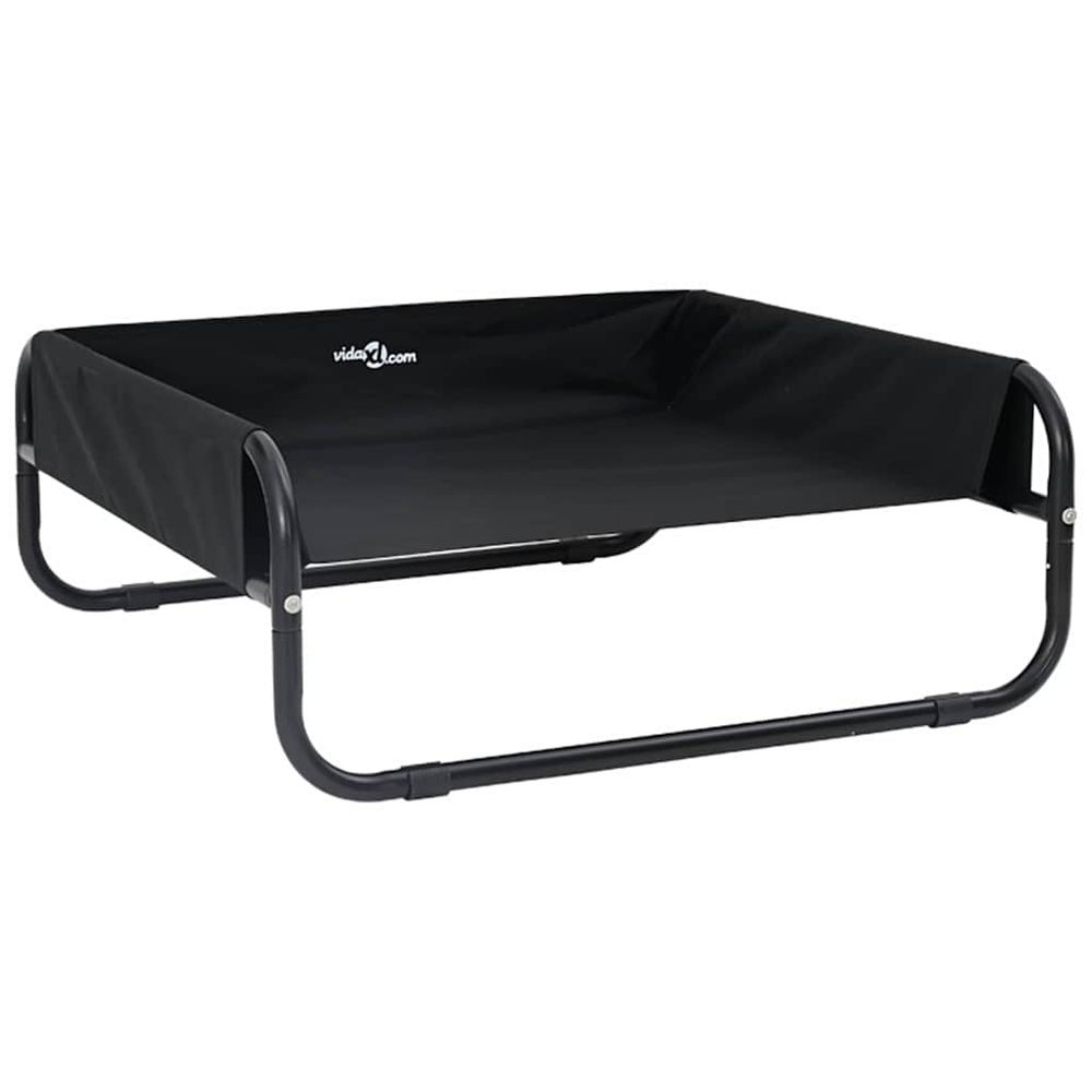 Lit pour chien noir 75 x 75 x 30 cm acier