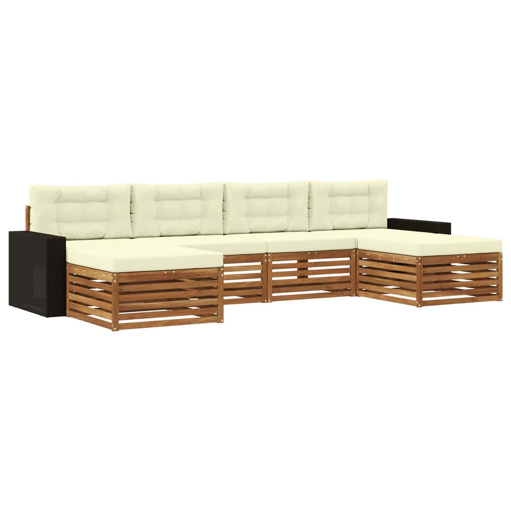 Ensemble de canapés d'extérieur 6 pc bois d'acacia massif