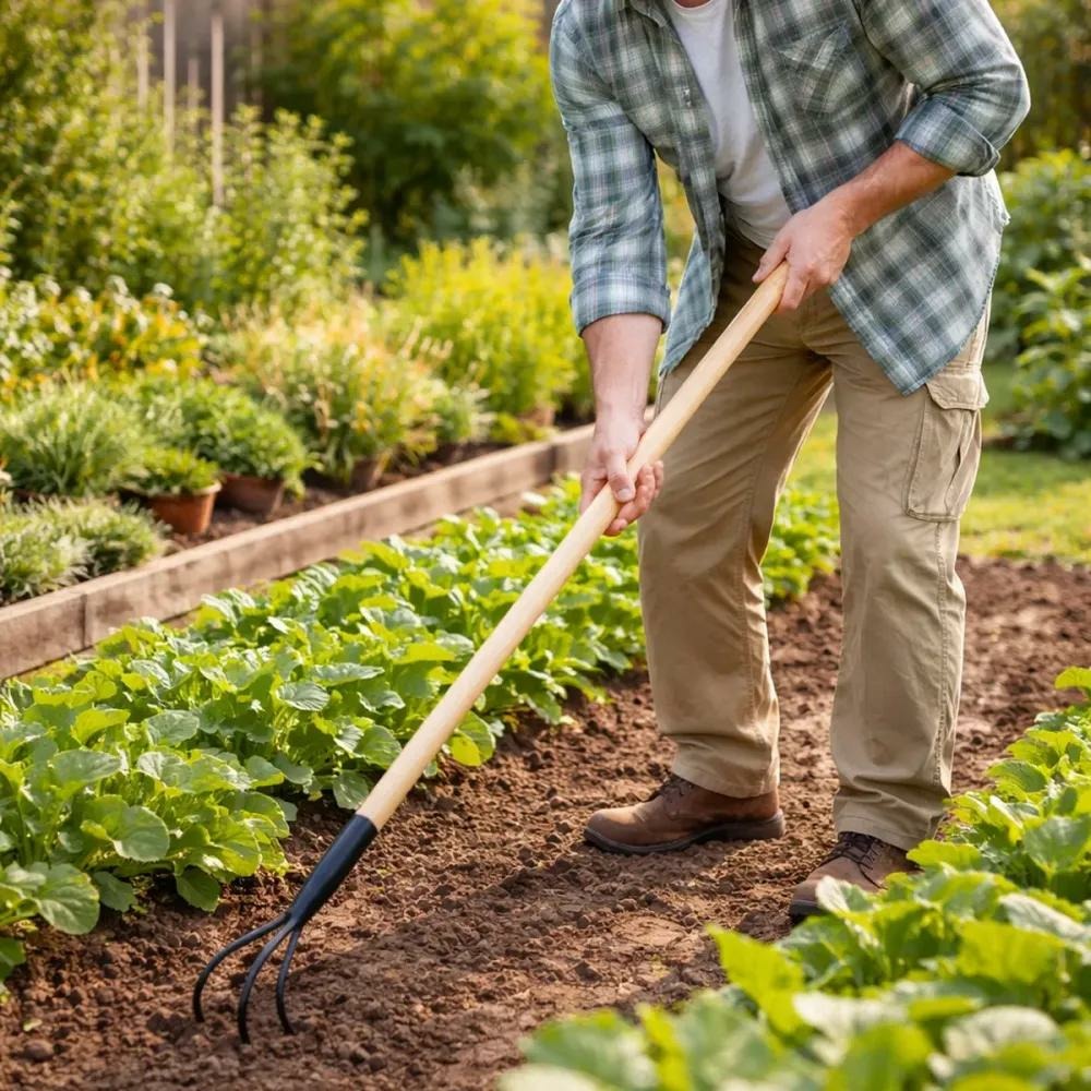 Griffe de jardin 3 dents progarden® - 150 cm - acier carbone & manche bois